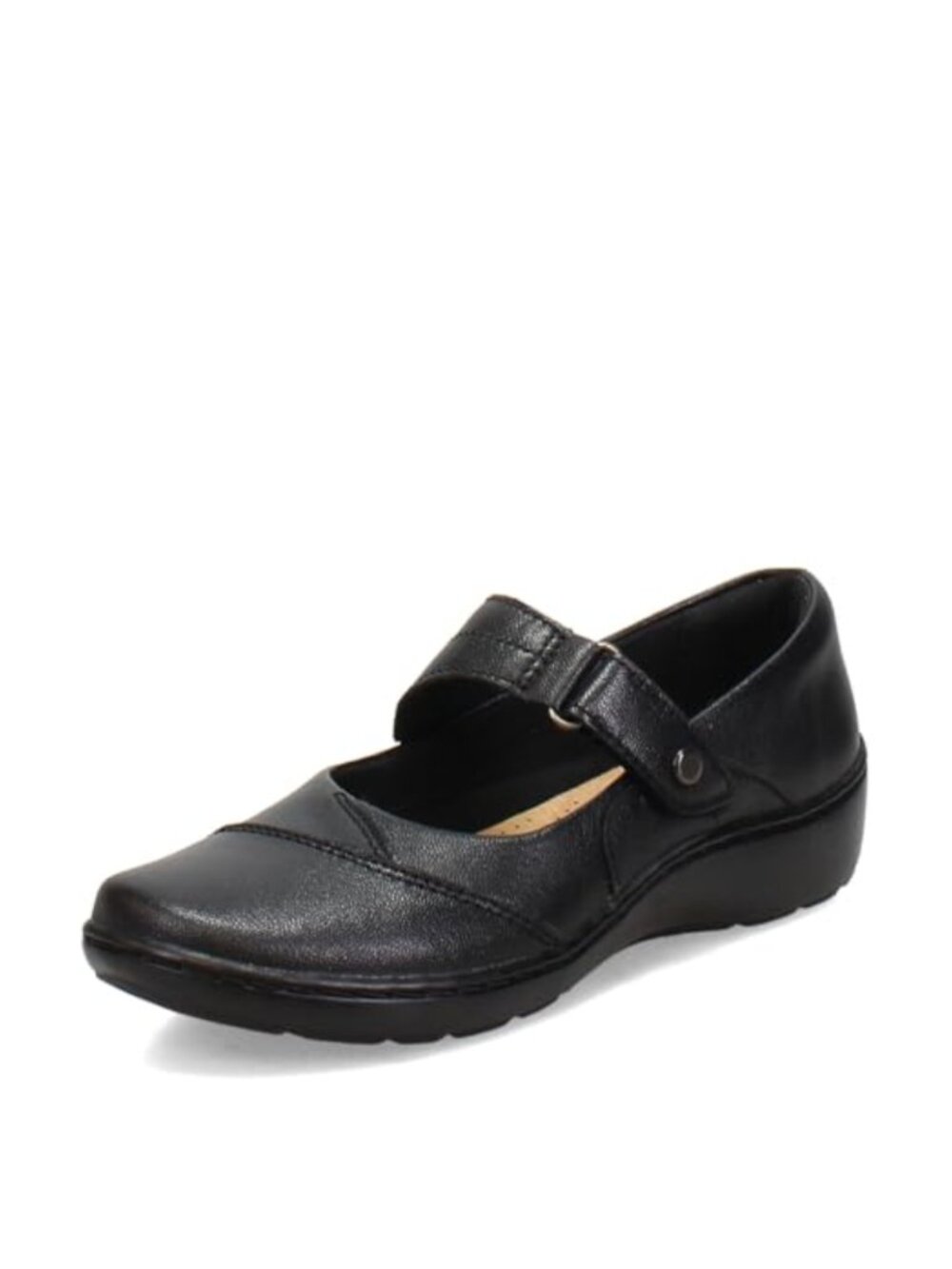 Mary Jane Flat with Leather Upper and Cushioned Insole